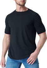 Liberty Imports 3-Pack Men's Pleated Sleeve Muscle Workout T Shirts - Image 3